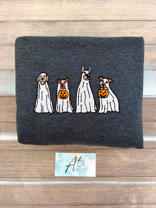 Spooky dogs embroidery