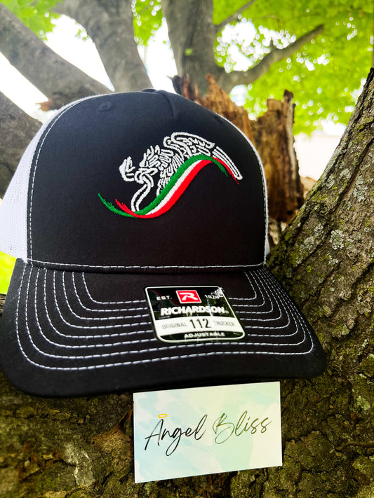 Mexican eagle embroidered trucker cap