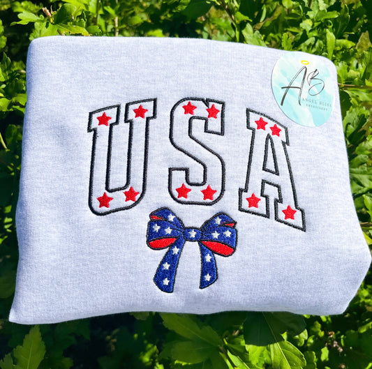 USA Bow embroidered sweater