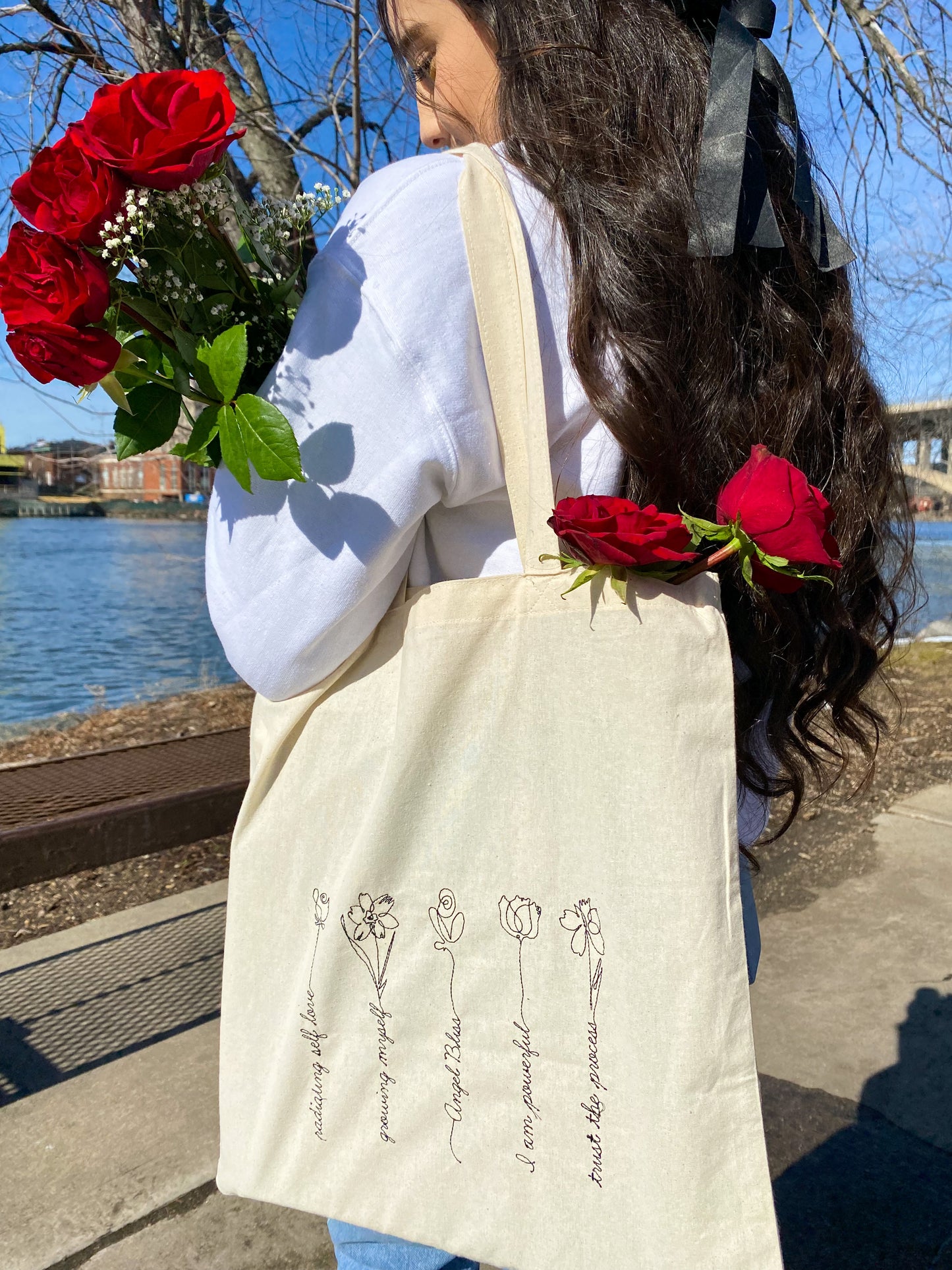 flower tote bag