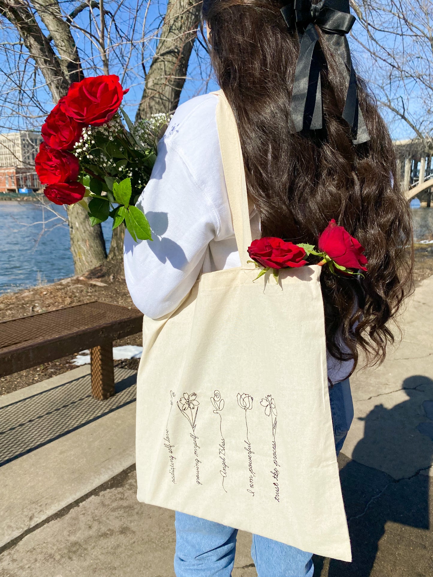 flower tote bag